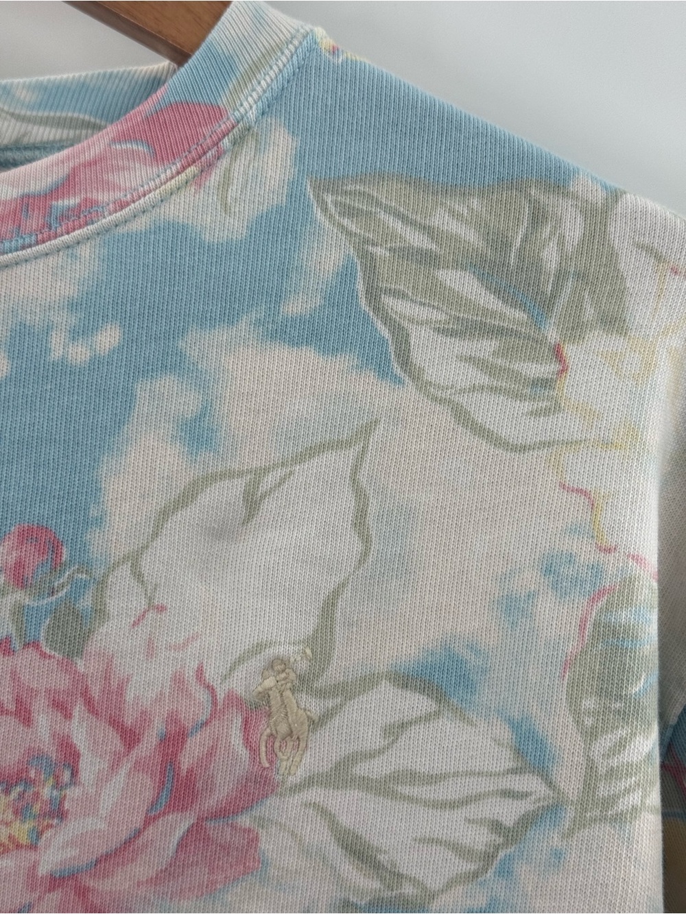 Polo Ralph Lauren Women's Cropped Pastel Floral Sweatshirt 100% Cotton Size XS - Picture 6 of 11